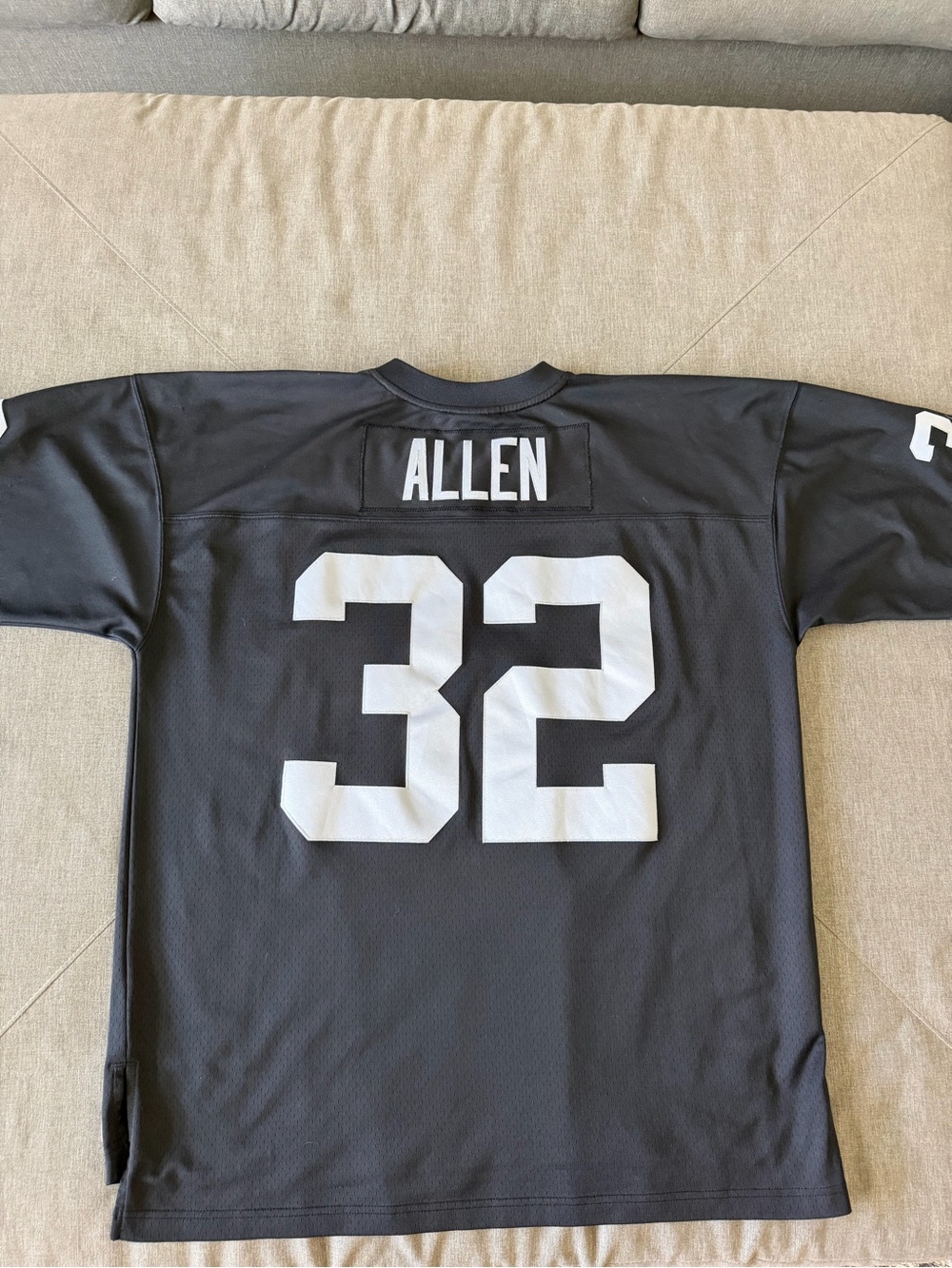 Mitchell & Ness Black and Silver Raiders Jersey Number 32 MARCUS ALLEN